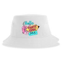 Retro Back To School Hello Fourth Grade Sustainable Bucket Hat