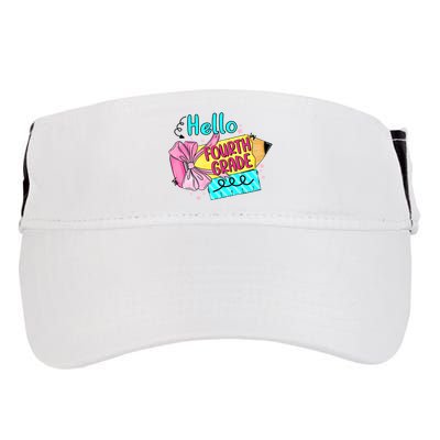 Retro Back To School Hello Fourth Grade Adult Drive Performance Visor
