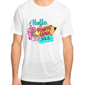 Retro Back To School Hello Fourth Grade Adult ChromaSoft Performance T-Shirt