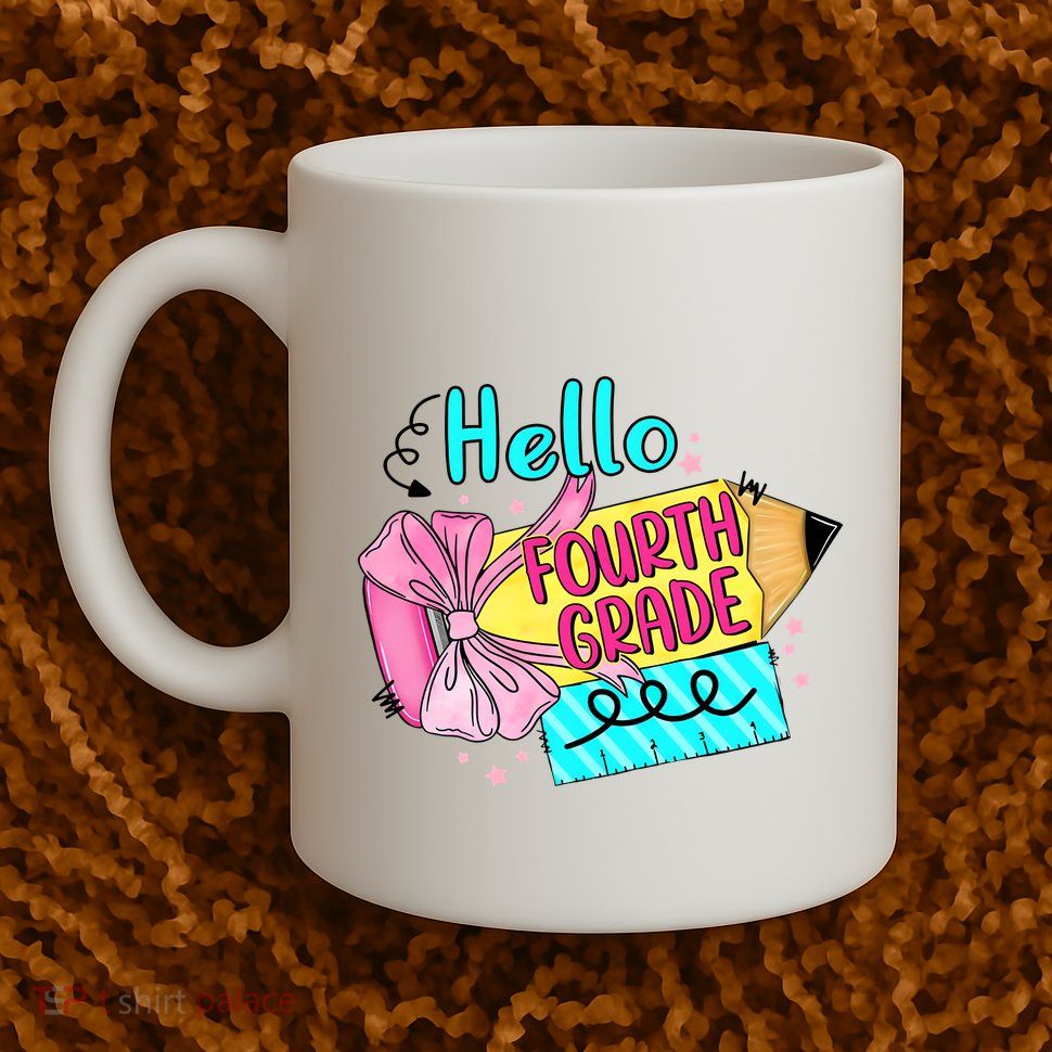 Retro Back To School Hello Fourth Grade Mug