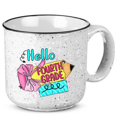 Retro Back To School Hello Fourth Grade 15oz Campfire Ceramic Mug