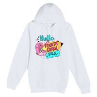 Retro Back To School Hello Fourth Grade Premium Pullover Hoodie