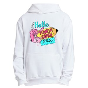 Retro Back To School Hello Fourth Grade Urban Pullover Hoodie