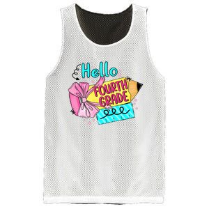 Retro Back To School Hello Fourth Grade Mesh Reversible Basketball Jersey Tank