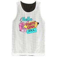 Retro Back To School Hello Fourth Grade Mesh Reversible Basketball Jersey Tank