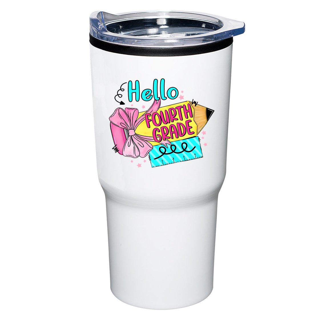 Retro Back To School Hello Fourth Grade Tumbler