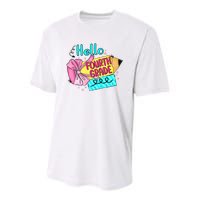 Retro Back To School Hello Fourth Grade Youth Performance Sprint T-Shirt