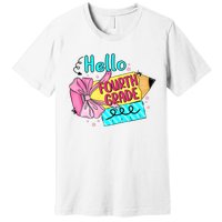 Retro Back To School Hello Fourth Grade Premium T-Shirt