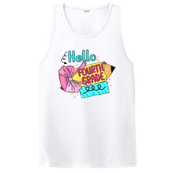 Retro Back To School Hello Fourth Grade PosiCharge Competitor Tank