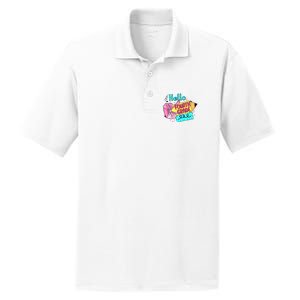 Retro Back To School Hello Fourth Grade PosiCharge RacerMesh Polo