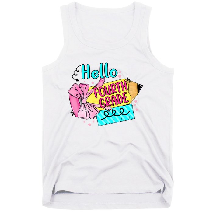 Retro Back To School Hello Fourth Grade Tank Top