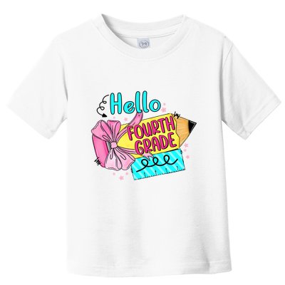 Retro Back To School Hello Fourth Grade Toddler T-Shirt