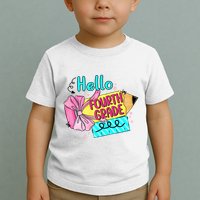Retro Back To School Hello Fourth Grade Toddler T-Shirt