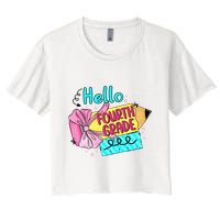 Retro Back To School Hello Fourth Grade Crop Top