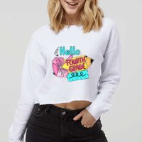 Retro Back To School Hello Fourth Grade Cropped Pullover Crew