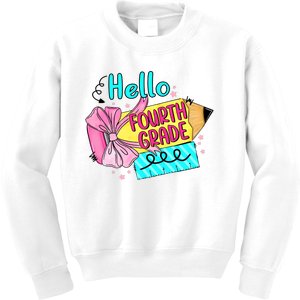 Retro Back To School Hello Fourth Grade Kids Sweatshirt