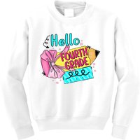 Retro Back To School Hello Fourth Grade Kids Sweatshirt