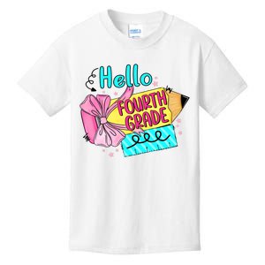 Retro Back To School Hello Fourth Grade Kids T-Shirt