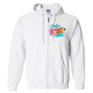 Retro Back To School Hello Fourth Grade Full Zip Hoodie