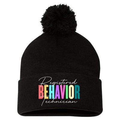 Registered Behavior Technician RBT Behavioral ABA Therapist Pom Pom 12in Knit Beanie