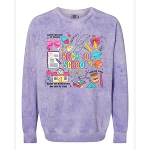 Retro Back To School Teacher Pencil Colorblast Crewneck Sweatshirt