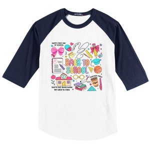 Retro Back To School Teacher Pencil Baseball Sleeve Shirt