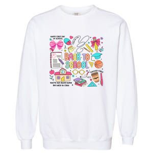 Retro Back To School Teacher Pencil Garment-Dyed Sweatshirt