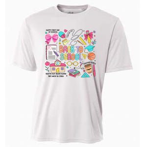 Retro Back To School Teacher Pencil Cooling Performance Crew T-Shirt