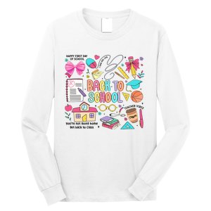 Retro Back To School Teacher Pencil Long Sleeve Shirt