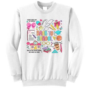 Retro Back To School Teacher Pencil Sweatshirt