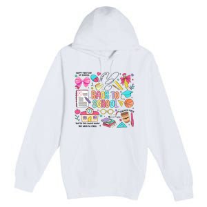 Retro Back To School Teacher Pencil Premium Pullover Hoodie