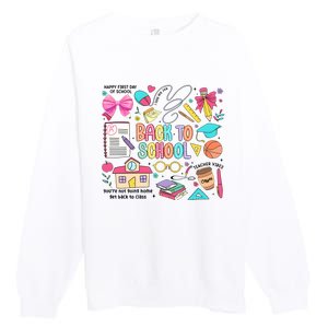 Retro Back To School Teacher Pencil Premium Crewneck Sweatshirt