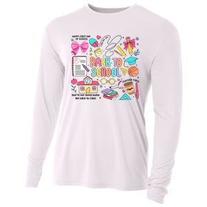 Retro Back To School Teacher Pencil Cooling Performance Long Sleeve Crew