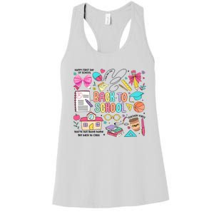 Retro Back To School Teacher Pencil Women's Racerback Tank