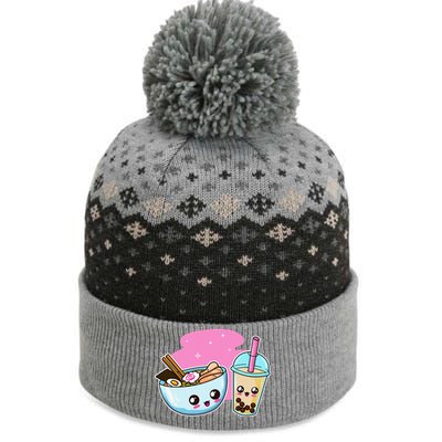 Ra Bubble Tea  Boba Noodles Japanese Anime   The Baniff Cuffed Pom Beanie