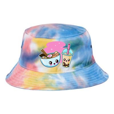 Ra Bubble Tea  Boba Noodles Japanese Anime   Tie Dye Newport Bucket Hat