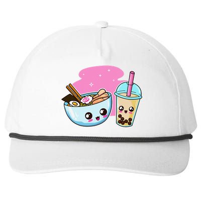 Ra Bubble Tea  Boba Noodles Japanese Anime   Snapback Five-Panel Rope Hat