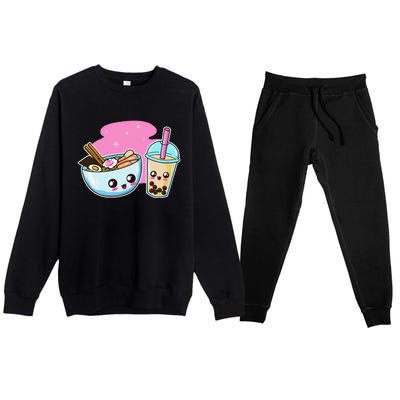 Ra Bubble Tea  Boba Noodles Japanese Anime   Premium Crewneck Sweatsuit Set