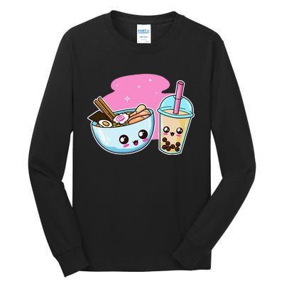 Ra Bubble Tea  Boba Noodles Japanese Anime   Tall Long Sleeve T-Shirt