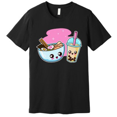 Ra Bubble Tea  Boba Noodles Japanese Anime   Premium T-Shirt