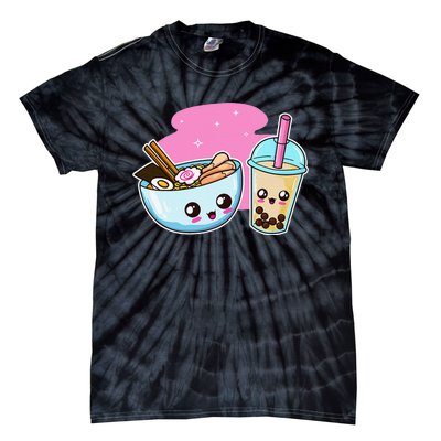 Ra Bubble Tea  Boba Noodles Japanese Anime   Tie-Dye T-Shirt