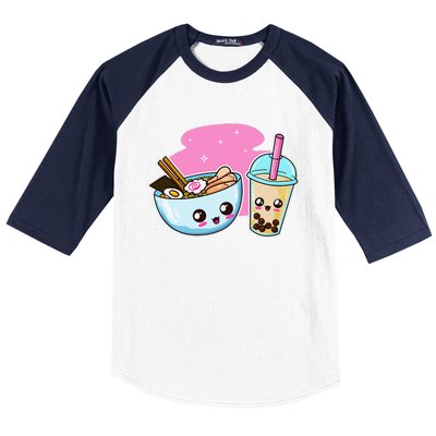 Ra Bubble Tea  Boba Noodles Japanese Anime   Baseball Sleeve Shirt