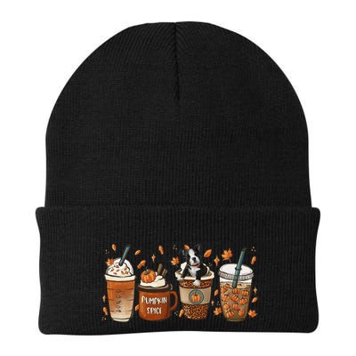 Retro Boston Terriers Lover Pumpkin Spice Coffee Warm Autumn Cool Gift Beanie