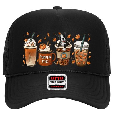 Retro Boston Terriers Lover Pumpkin Spice Coffee Warm Autumn Cool Gift Trucker Hat