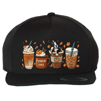 Retro Boston Terriers Lover Pumpkin Spice Coffee Warm Autumn Cool Gift Wool Snapback Cap