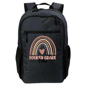 Retro Back To School Teacher Fourth Grade Vibes Rainbow Gift Daily Commute Backpack