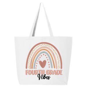 Retro Back To School Teacher Fourth Grade Vibes Rainbow Gift 25L Jumbo Tote