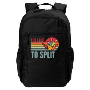 Retro Bowling Too Legit To Split Funny Bowler Daily Commute Backpack