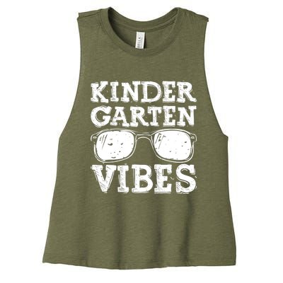 Retro Back To School Kindergarten Vibes Sunglasses Boy Girl Women's Racerback Cropped Tank