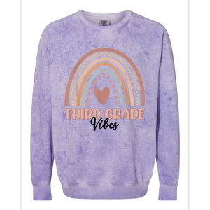 Retro Back To School Teacher Third Grade Vibes Rainbow Gift Colorblast Crewneck Sweatshirt